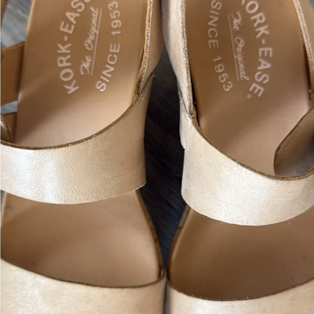 Kork-Ease Tan Sandals Minimalist Two-Strap Design size 6 - Picture 2 of 5